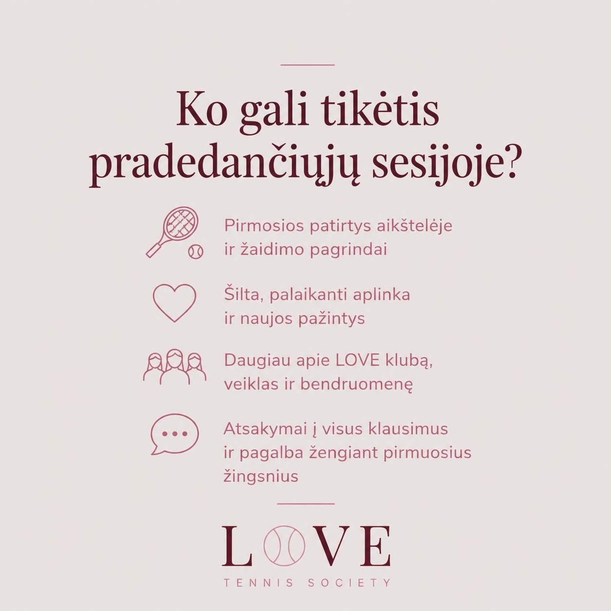 Ko gali tikėtis pradedančiųjų sesijoje