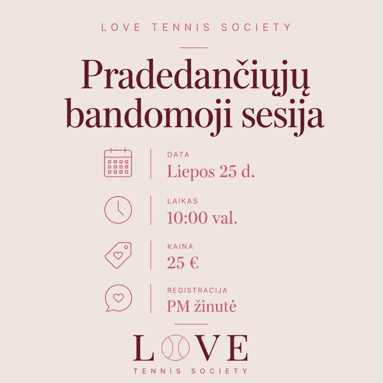 Pradedančiųjų bandomoji sesija – Liepos 25 d., 10:00, 25 €